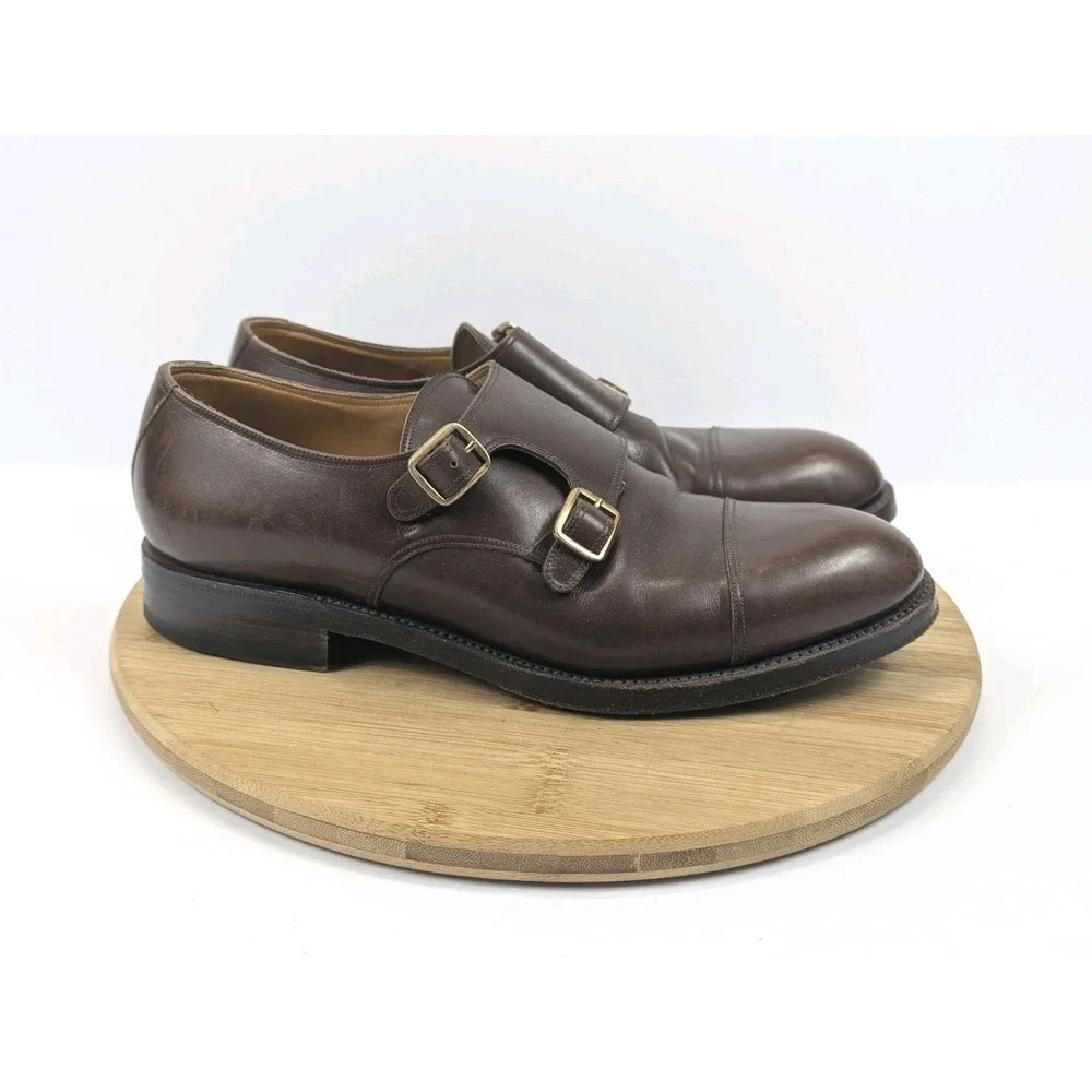 Pepe Albaladejo Dress Shoes Mens 9 EE Brown Double‎ Monk Mallorca Leather Spain